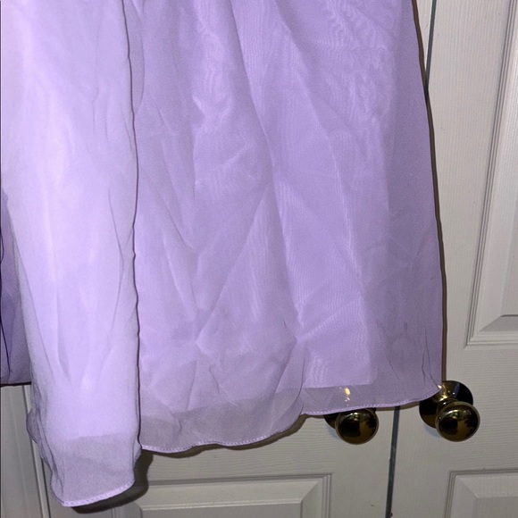 Azazie Lilac Sleeveless V-Neck Gown - Picture 6 of 10